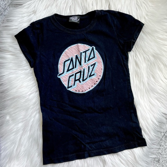 Santa Cruz Tee Throwback Pastel Pink and Blue Design - Picture 1 of 3